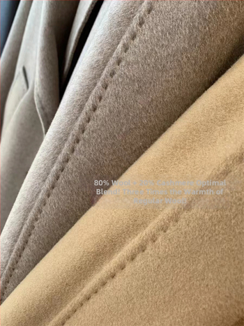 Palton din tweed reversibil pentru femei, amestec cașmir-lână (cașmir <30%, lână 80–90%), toamnă 2024.