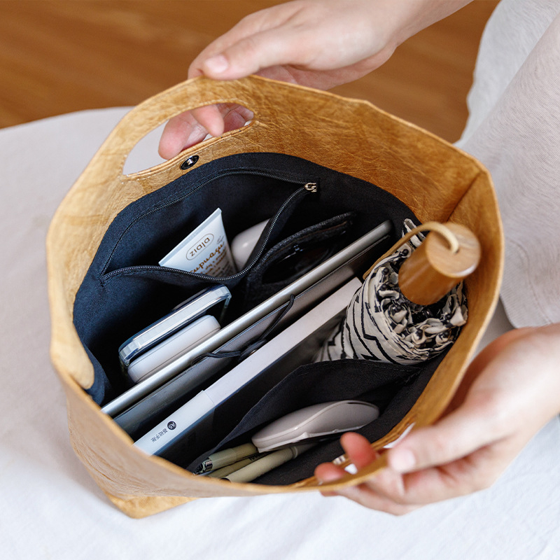 Geantă cadou din hârtie DuPont, cu închidere magnetică, interior căptușit cu buzunar cu fermoar, logo personalizabil, stil vintage