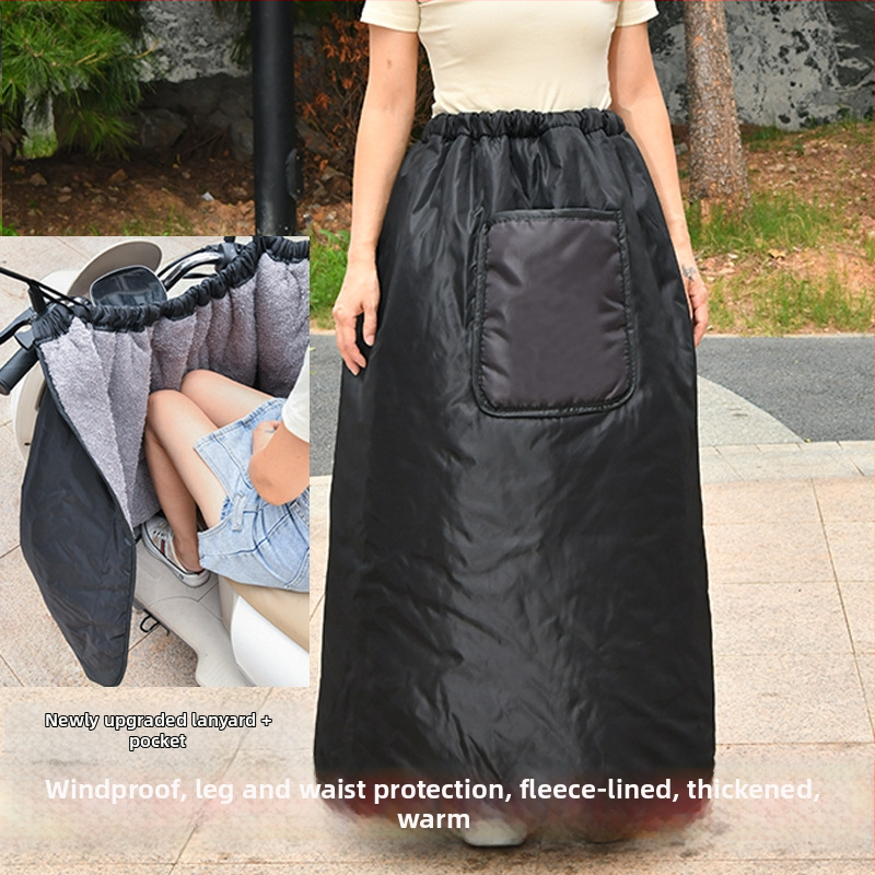 Vēja izturīga svārki elektriskajiem transportlīdzekļiem — ziemas šūta riteņbraukšanai ar flīsa piedevu, ūdensizturīgs Oxford audums (Materiāls: ūdensnecaurlaidīgs Oxford; Stils: quilted; Modeļi: elektriskais auto, motocikls, akumulatora auto, tricikls; Fun