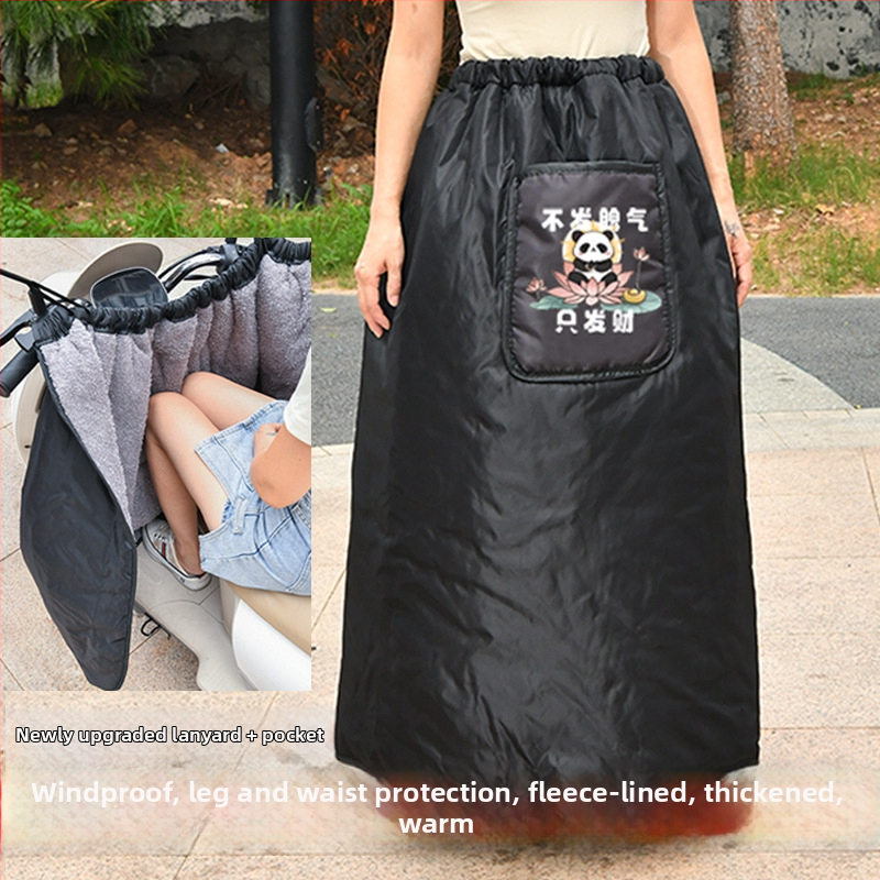 Elektromos járművek szélvédett szoknya — téli quiltelt kerékpáros szoknya fleece béléssel, vízálló Oxford anyag (Anyag: vízálló Oxford; Stílus: quiltelt; Modellok: elektromos autó, motorkerékpár, akkumulátoros autó, tricikli; Funkciók: összecsukható, kopás