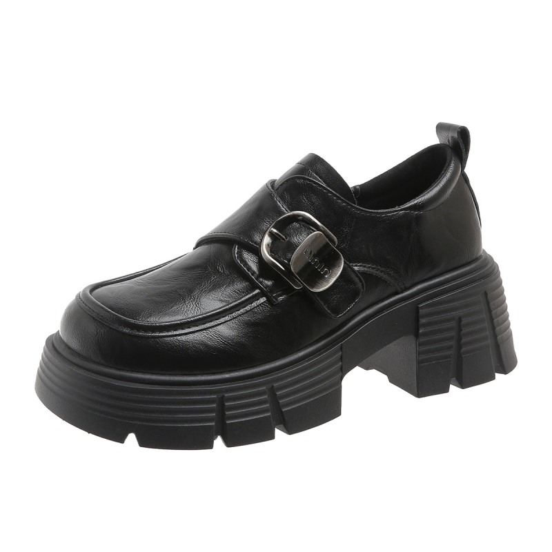 Ženske Mary Jane loaferice s debelom potplatom, PU gornji dio, gumena potplata, slip-on dizajn, srednja visina potplata 3-5 cm