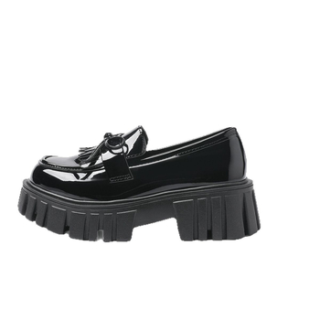 Ženske loaferice s korejskim stilom i vezivanjem, s debelim potplatom (gornji PU, gumena potplata, okrugli vrh, visina pete 3–5 cm)