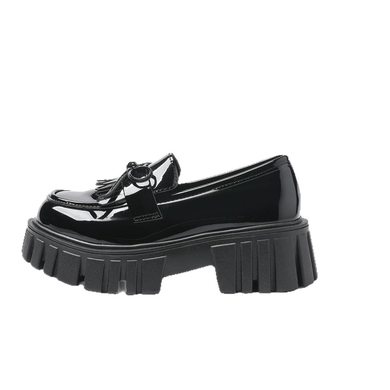 Ženske loaferice s korejskim stilom i vezivanjem, s debelim potplatom (gornji PU, gumena potplata, okrugli vrh, visina pete 3–5 cm)