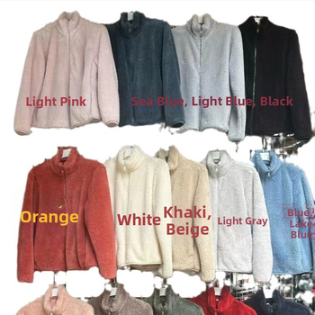 Dámsky kabát z fleece na jeseň-zimu 2025 — fleece, zips, golier pile, dlhé rukávy