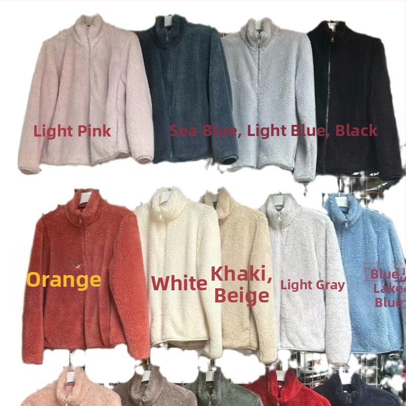 Dámsky kabát z fleece na jeseň-zimu 2025 — fleece, zips, golier pile, dlhé rukávy