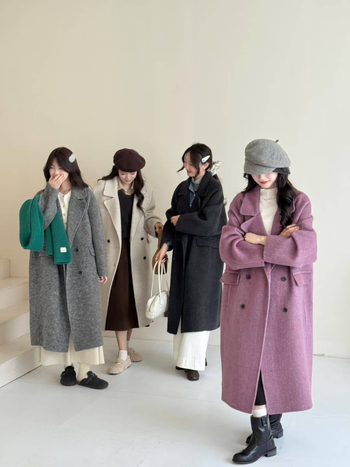 Palton reversibil din lână pentru femei, lung, croială dreaptă, nasturi dubli, mâneci lungi