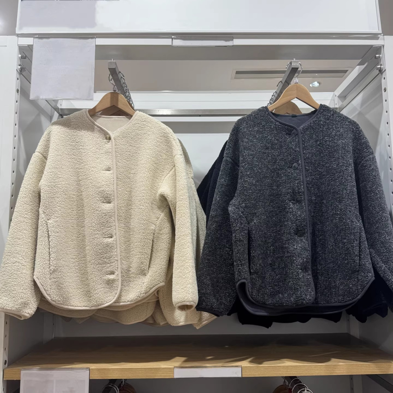 Ženski kardigan od imitacije kašmira i polar fleksa, casual, dugi rukavi, opušten kroj, topli fleec džemper/jakna, jesen-zima 2025, 479616