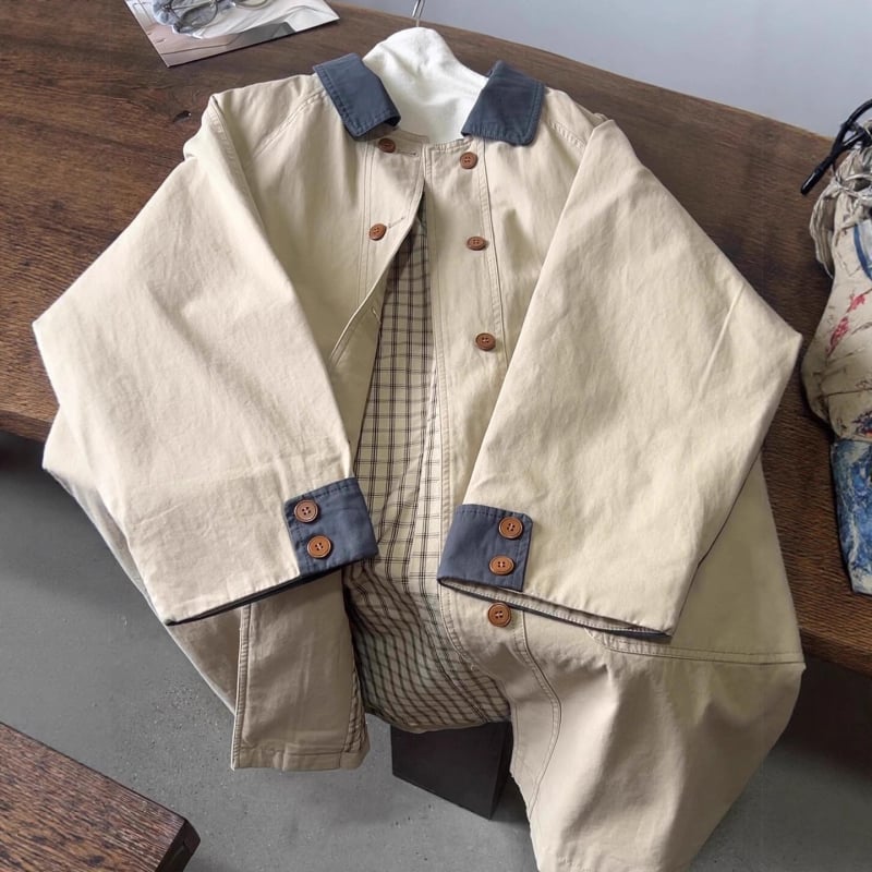 Ženski trench kaput za jesen 2026, pogodan za niske figure, srednja duljina, korejski stil, tanak Chenille materijal, dvostruko kopčanje