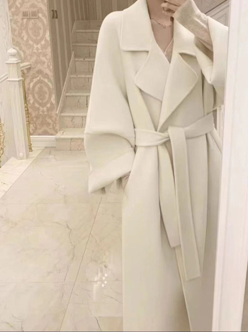 Anna Sicilijanska casual dugi dvostrani kašmir kaput za žene, korejski stil, jesen-zima, debeo