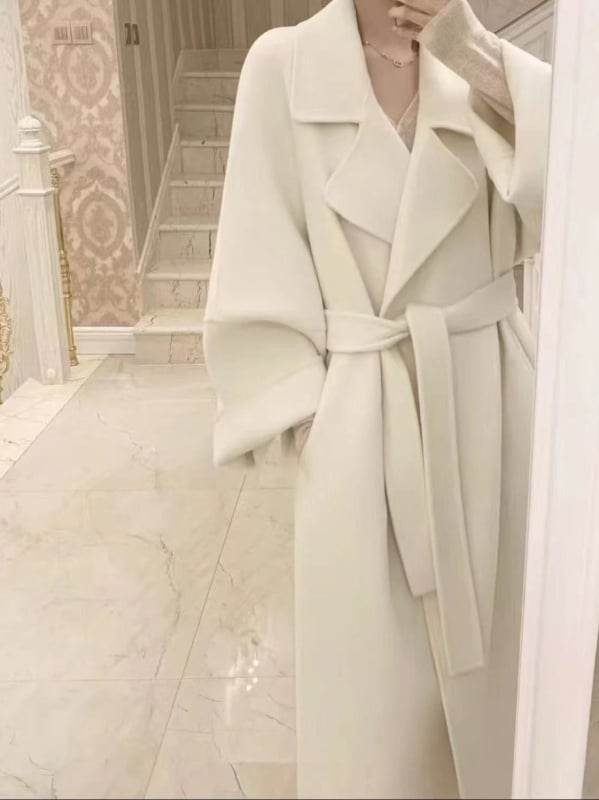 Anna Sicilijanska casual dugi dvostrani kašmir kaput za žene, korejski stil, jesen-zima, debeo