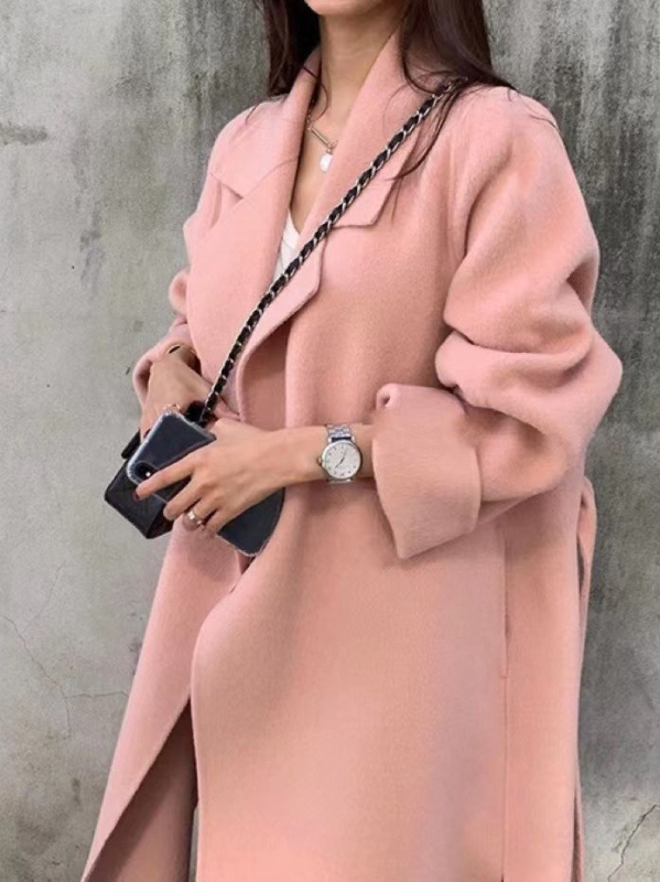 Anna Sicilijanska casual dugi dvostrani kašmir kaput za žene, korejski stil, jesen-zima, debeo
