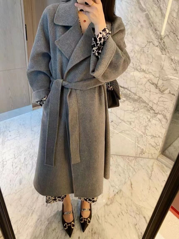 Anna Sicilijanska casual dugi dvostrani kašmir kaput za žene, korejski stil, jesen-zima, debeo