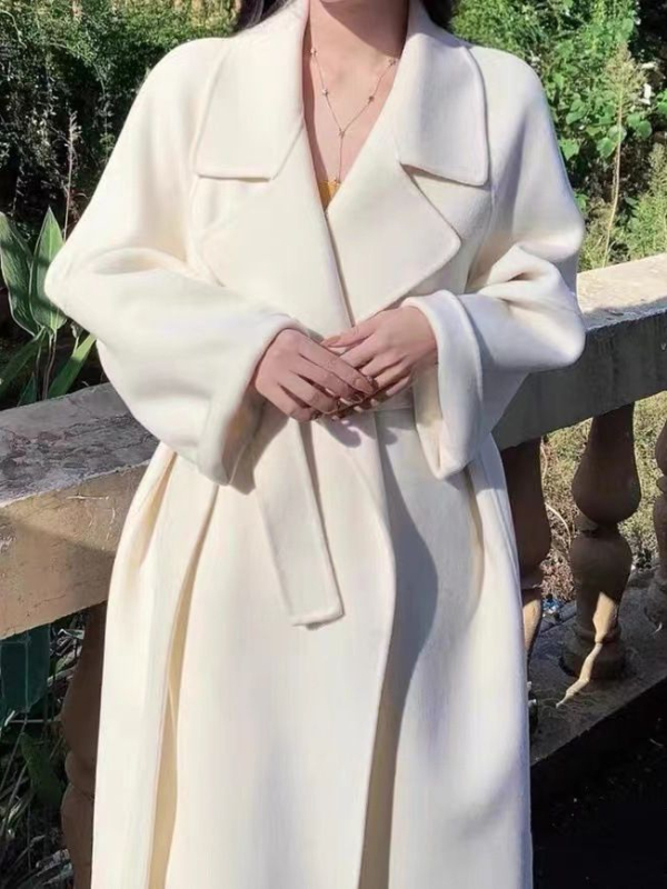 Anna Sicilijanska casual dugi dvostrani kašmir kaput za žene, korejski stil, jesen-zima, debeo