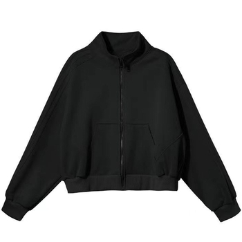 Jachetă sport pentru femei, croială lejeră, poliester, fermoar, guler înalt