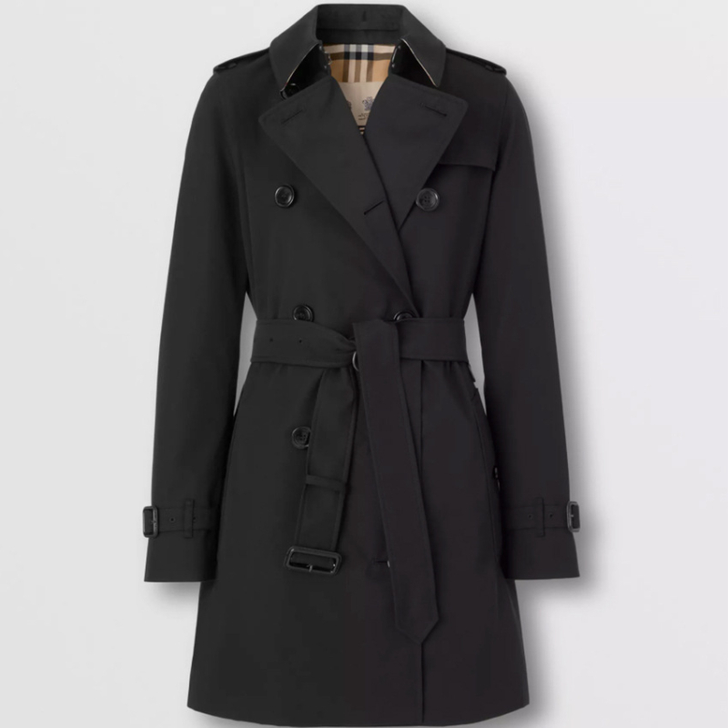 Palton damă din bumbac, croială slim, lungime medie, cu nasturi dubli