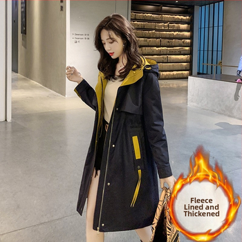 Dámska fleecová bunda s kapucňou, stredná dĺžka, stiahnutie v páse, zips, polyester