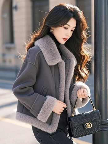 Ženski kaput s fleksi podstavom, zimski model 2024, korejski stil, Chanel inspiriran patchwork od vunenog tweeda i pamuka