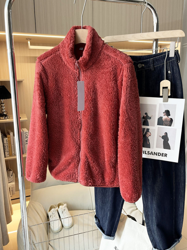 Palton damă toamnă 2024, croială Slim, fermoar, guler stand-up, model solid, poliester