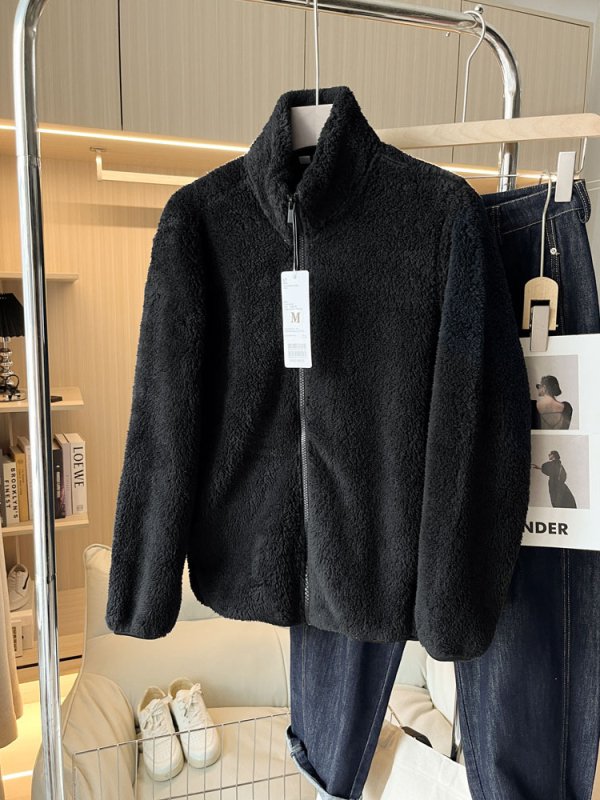 Palton damă toamnă 2024, croială Slim, fermoar, guler stand-up, model solid, poliester