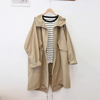 Geacă de damă cu glugă, lungime medie, poliester, fermoar, mâneci lungi, stil urban