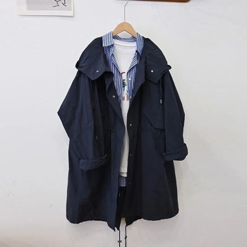 Geacă de damă cu glugă, lungime medie, poliester, fermoar, mâneci lungi, stil urban