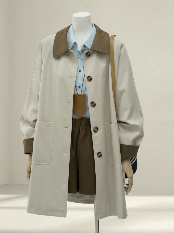 Geacă de damă din chenille, cu 50–70% elastan, guler polo, croială medie, stil coreean