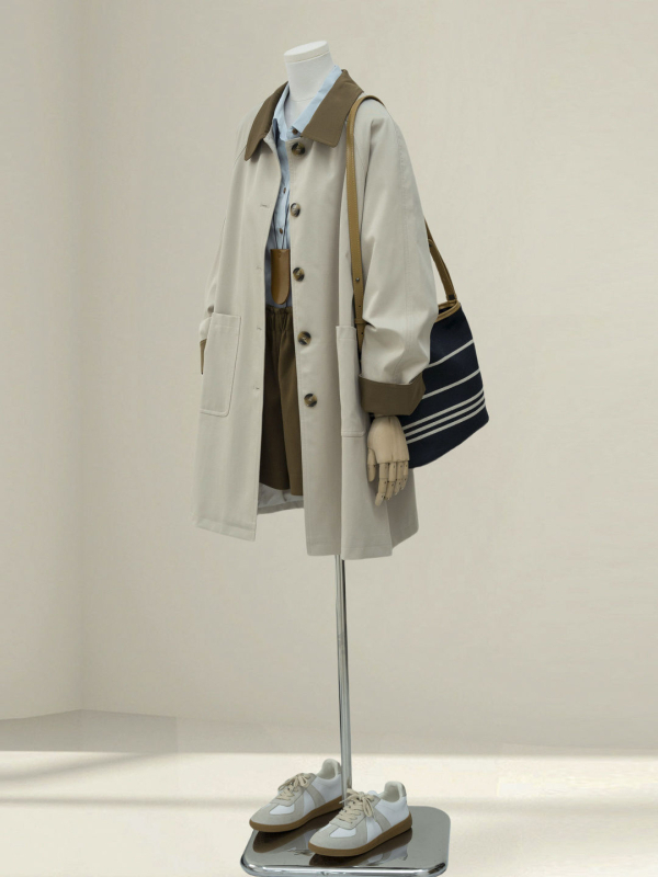 Geacă de damă din chenille, cu 50–70% elastan, guler polo, croială medie, stil coreean