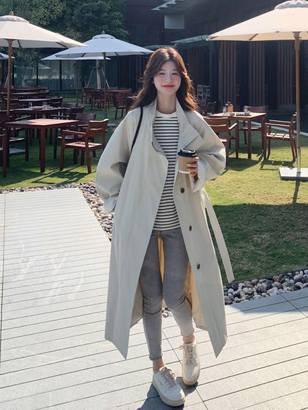 Palton lung feminin, windbreaker (Țesătură: Chenille, Compoziția principală: Spandex, Model: Altul, Guler: înalt, Buzunare și șnururi)