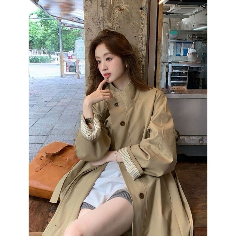 Palton lung feminin, windbreaker (Țesătură: Chenille, Compoziția principală: Spandex, Model: Altul, Guler: înalt, Buzunare și șnururi)