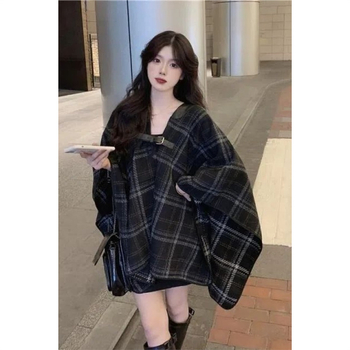 Cherry rat Palton pentru femei din chenille, cu guler polo și mâneci regulate — stil surorii regale