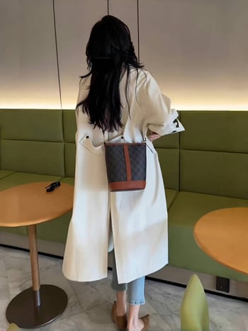 Ženski trench kaput srednje duljine, britanski stil, jesen 2025, kod 145