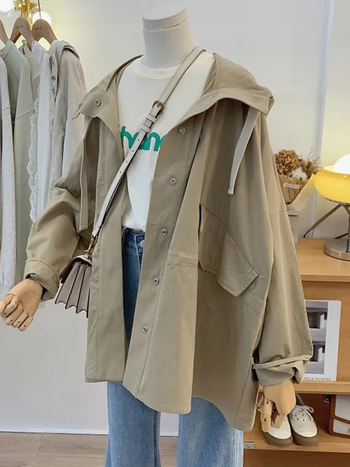 Palton damă trench Chenille Spandex, lungime medie, nasturi dubli, toamnă 2025