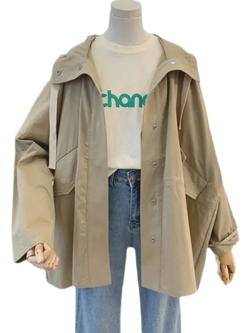 Palton damă trench Chenille Spandex, lungime medie, nasturi dubli, toamnă 2025