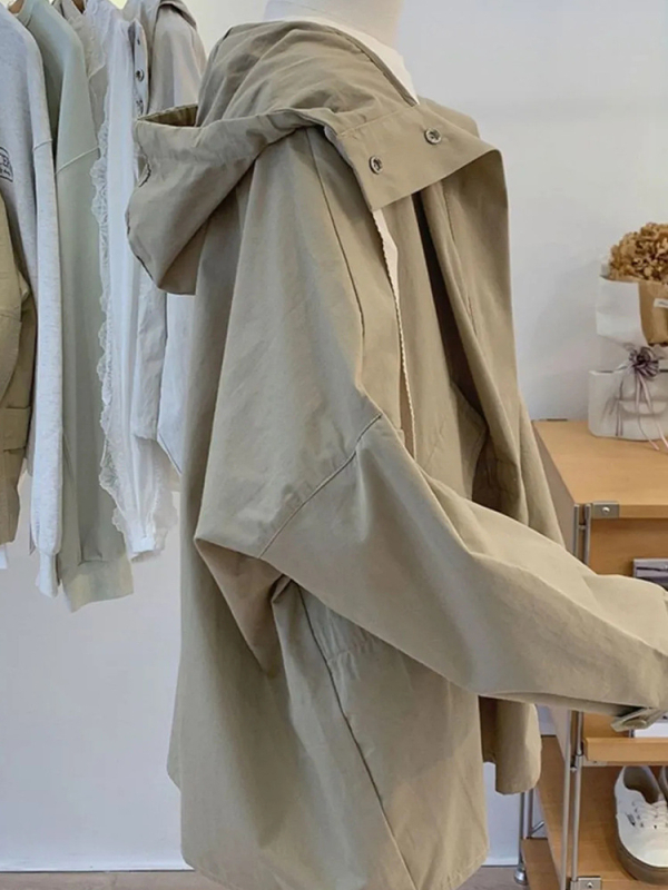 Palton damă trench Chenille Spandex, lungime medie, nasturi dubli, toamnă 2025