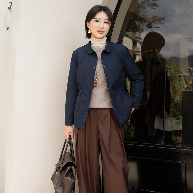 Yunyun ženska košulja-jakna, jednobojna, dugi rukav, uredski-casual stil, jednostavan dizajn