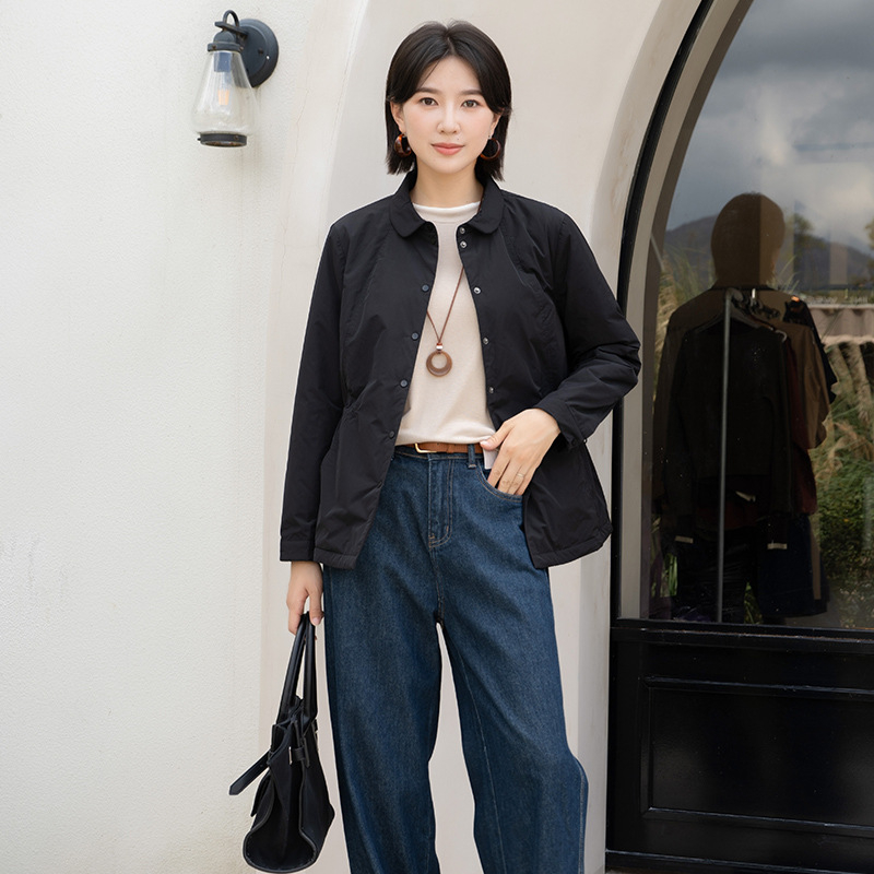 Yunyun ženska košulja-jakna, jednobojna, dugi rukav, uredski-casual stil, jednostavan dizajn