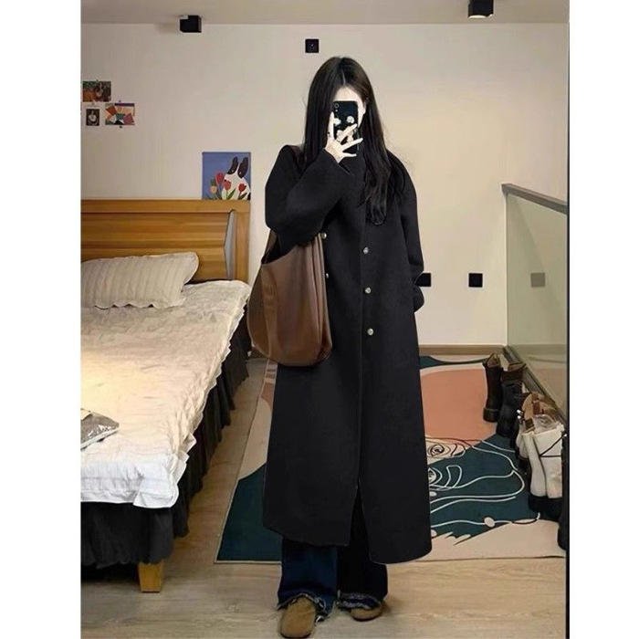 Dámsky kabát z polyestéru 90–95%, 3D vzor, stredná dĺžka 65–80 cm, golier polo, dlhé rukávy