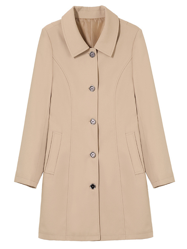 Ženska srednje duga windbreaker jakna, jesen 2025, elegantan uredski stil