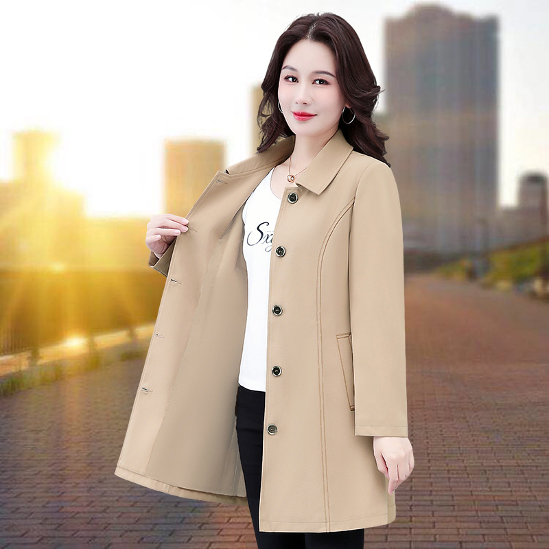 Ženska srednje duga windbreaker jakna, jesen 2025, elegantan uredski stil