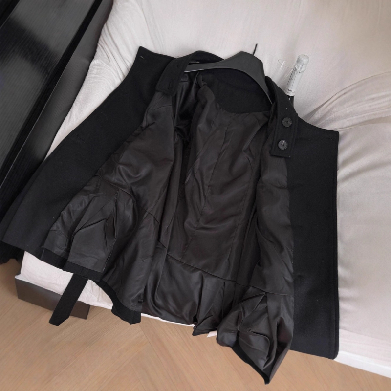 Γυναικείο παλτό με ζώνη, μεσαίου μήκους, πολυεστέρας, υπερλεπτό, στρογγυλός γιακά