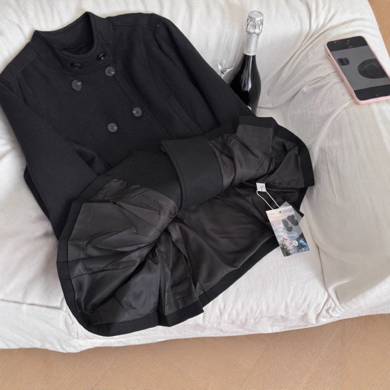 Γυναικείο παλτό με ζώνη, μεσαίου μήκους, πολυεστέρας, υπερλεπτό, στρογγυλός γιακά