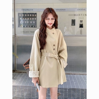 Geacă damă Chenille cu guler înalt, croială în A, mâneci stil prințesă, lungime 50–65 cm, toamnă 2025