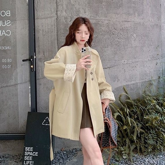 Geacă damă Chenille cu guler înalt, croială în A, mâneci stil prințesă, lungime 50–65 cm, toamnă 2025