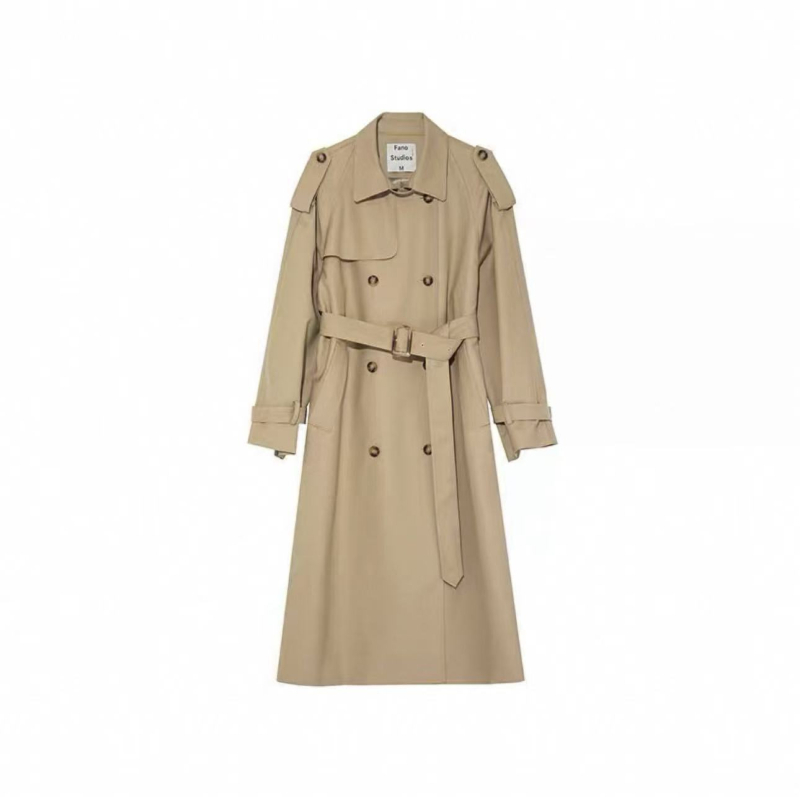 Γυναικείο παλτό τρανς με πόλο γιακά, διπλό κουμπί, ζώνη μέσης με κορδόνι, βαμβακι-chenille μίξη, μεσαίου μήκους, φθινοπωρο 2025