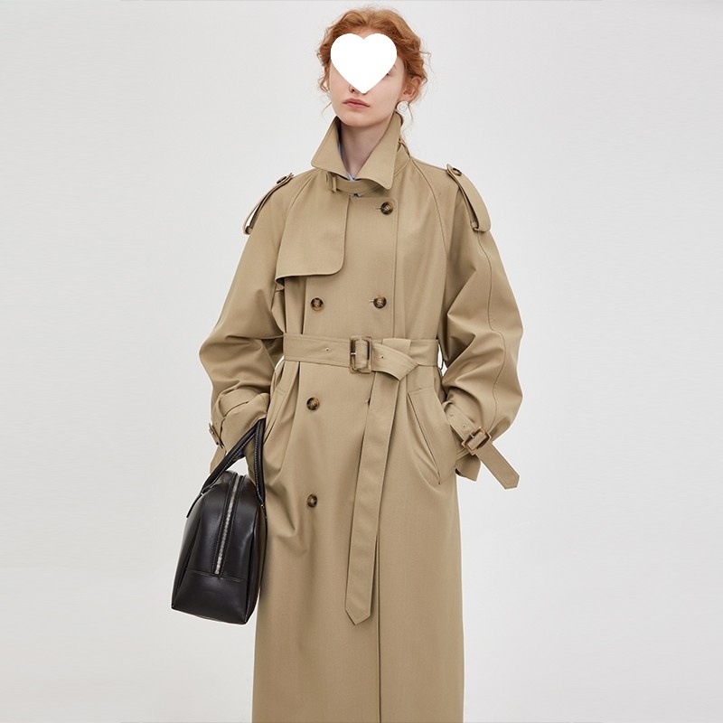 Γυναικείο παλτό τρανς με πόλο γιακά, διπλό κουμπί, ζώνη μέσης με κορδόνι, βαμβακι-chenille μίξη, μεσαίου μήκους, φθινοπωρο 2025