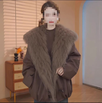 Ženski parka s krznom od lisice i kaput s perjem pačjeg perja, kratki kaput, klasičan, moderan