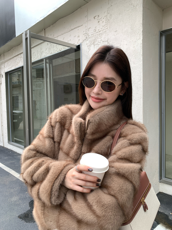 Dt etolie палто от изкуствена козина, стояща яка, полиестер, зима 2025