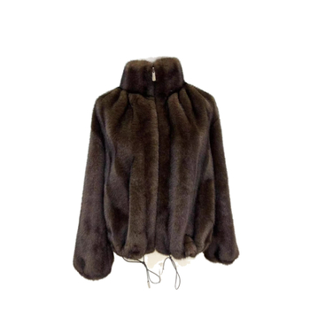 Palton din blană artificială pentru femei, țesătură Mink velvet cu căptușeală de velur, mâneci lungi, primăvara 2025