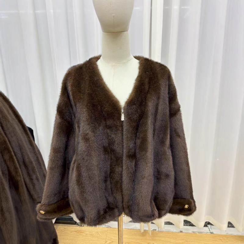 Palton din blană artificială pentru femei, țesătură Mink velvet cu căptușeală de velur, mâneci lungi, primăvara 2025