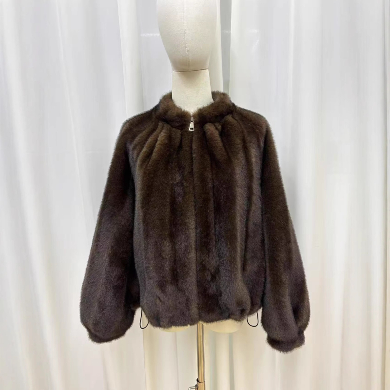 Palton din blană artificială pentru femei, țesătură Mink velvet cu căptușeală de velur, mâneci lungi, primăvara 2025